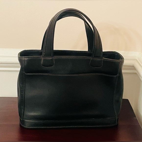 Pristine VTG Coach Bleecker Black Satchel Medium Bag Tote Purse Leather 9303 USA - Picture 1 of 13